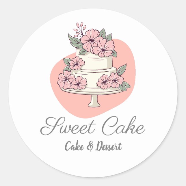 Sticker Rond Sweet Cake Bakery Cake & Dessert Logo (Devant)