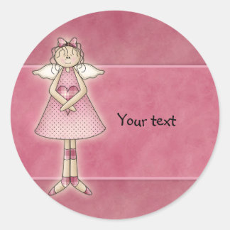 Sticker Rond Sweet Country Angel avec coeur