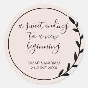 Sticker Rond Sweet Finding to New Begin Botanical