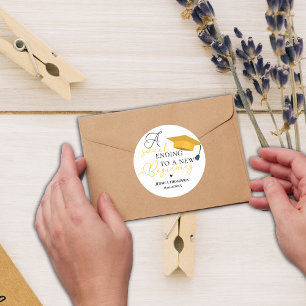 Sticker Rond Sweet Finding to New Beginning 2024 Graduation