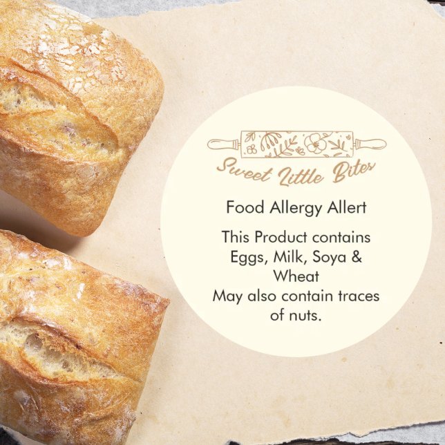 Sticker Rond Sweet Little Bites Bakery Food Allergy Allert (Créateur téléchargé)