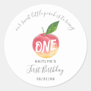 Sticker Rond Sweet Little Peach 1er anniversaire