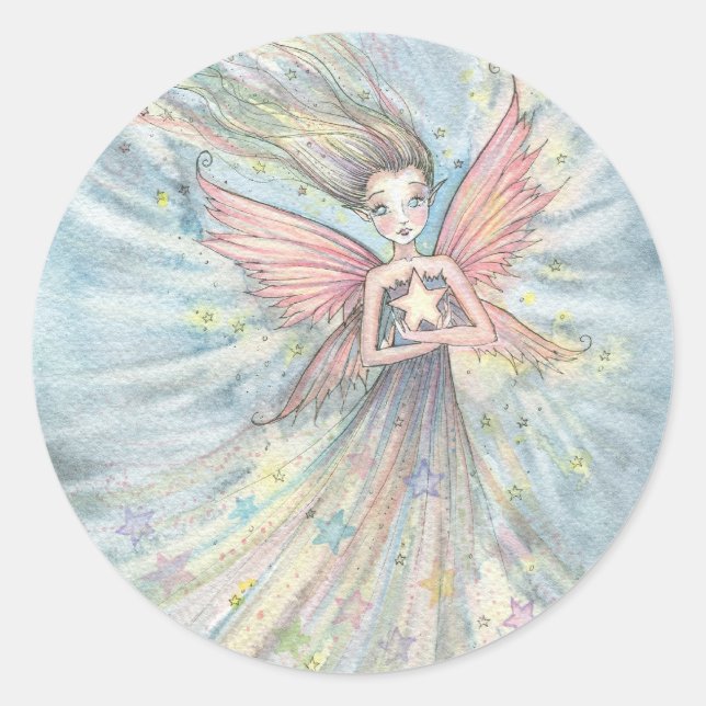 Sticker Rond Sweet Little Star Fairy par Molly Harrison (Devant)