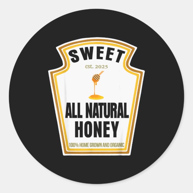 Sticker Rond Sweet Natural Honey Condiment Sce Costume Party Ma (Devant)