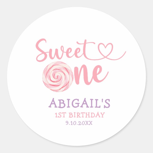 STICKER ROND "SWEET ONE" 1ER ANNIVERSAIRE (Devant)