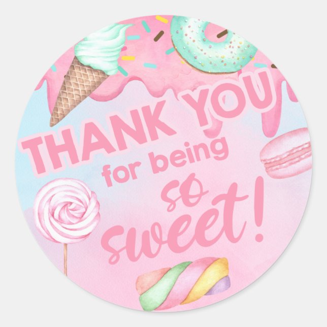 Sticker Rond Sweet One girl anniversaire merci cercle autocolla (Devant)