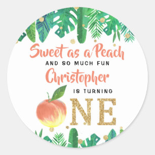 Sticker Rond Sweet Peach Boys 1er anniversaire