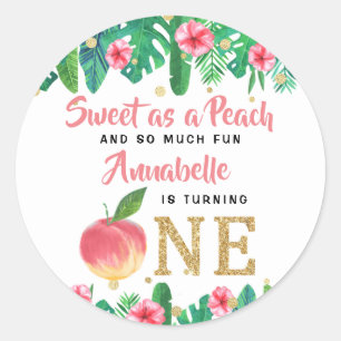 Sticker Rond Sweet Peach Girls 1er anniversaire