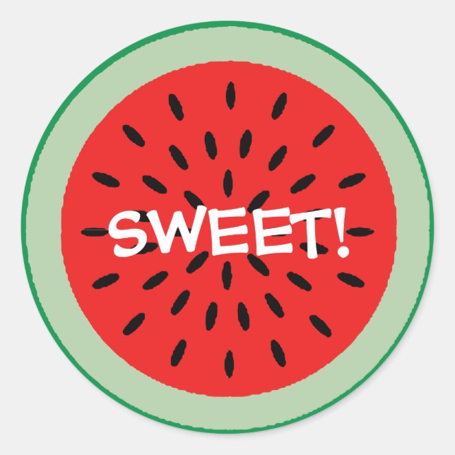 Sticker Rond SWEET Red Watermelon Slice Teacher Salle de classe (Devant)