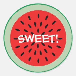 Sticker Rond SWEET Red Watermelon Slice Teacher Salle de classe