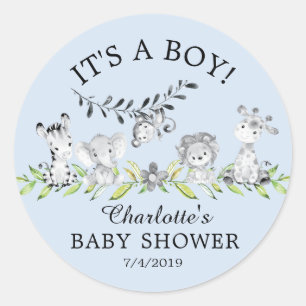 Sticker Rond Sweet Safari Animaux C'est une fille Favoriser Sti