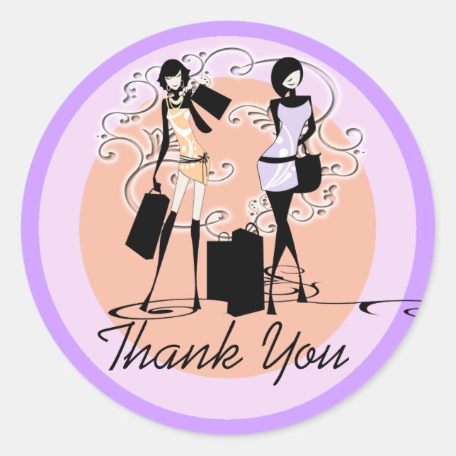 Sticker Rond "Sweet sixteen filles mode divas shopping (Devant)