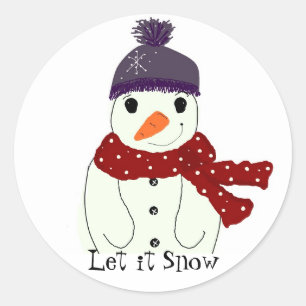 Sticker Rond Sweet Snowmen
