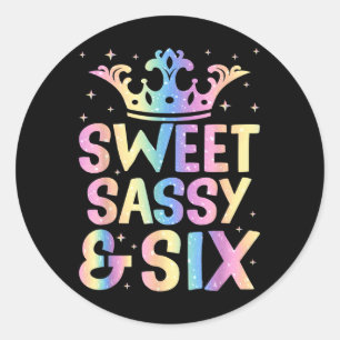 Sticker Rond Sweet Sy Et Six Ans Pour Les Filles De 6 Ans