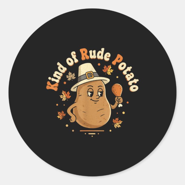 Sticker Rond Sweet Tato And Kind Of Rude Tato  (Devant)