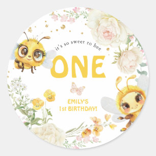 Sticker Rond Sweet to Bee ONE' 1er anniversaire