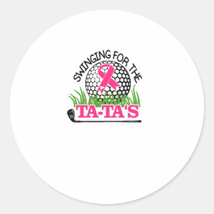 Sticker Rond Swinging For The Tata's Breast Cancer Awareness
