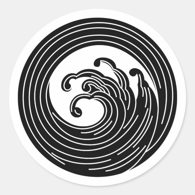 Sticker Rond Swirl cercle vague classique collant rond (Devant)