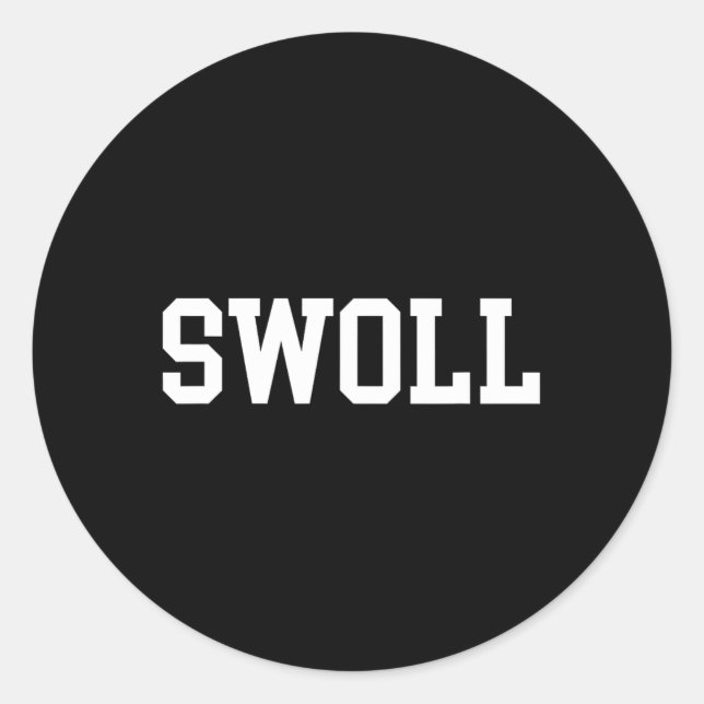 Sticker Rond Swoll Amusant Poids Et Bodybuilding (Devant)