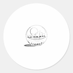 Sticker Rond Sydney dans un globe de verre