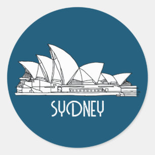 Sticker Rond Sydney Opera House Australie en souvenir