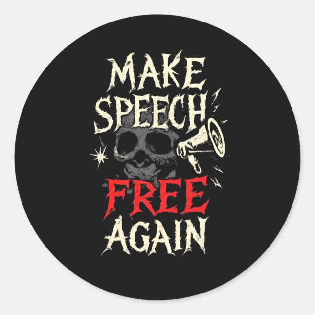 Sticker Rond symbol Freedom Equality America flag red (Devant)