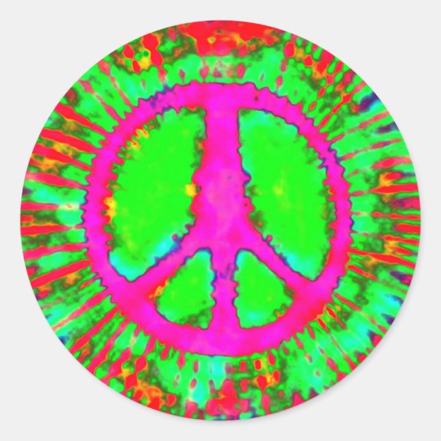Sticker Rond SYMBOLE Abstrait DE Cravate Psychédélique-Dye DE L (Devant)