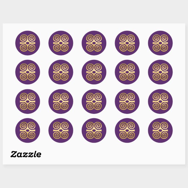Sticker Rond Symbole Adinkra africain (résistance) (Feuille)
