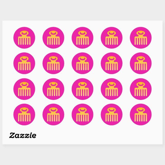 Sticker Rond Symbole Adinkra (Beauté) (Feuille)