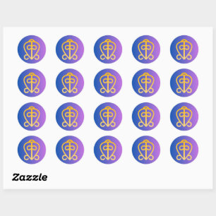 Sticker Rond Symbole Adinkra (Pouvoir de l'Amour)
