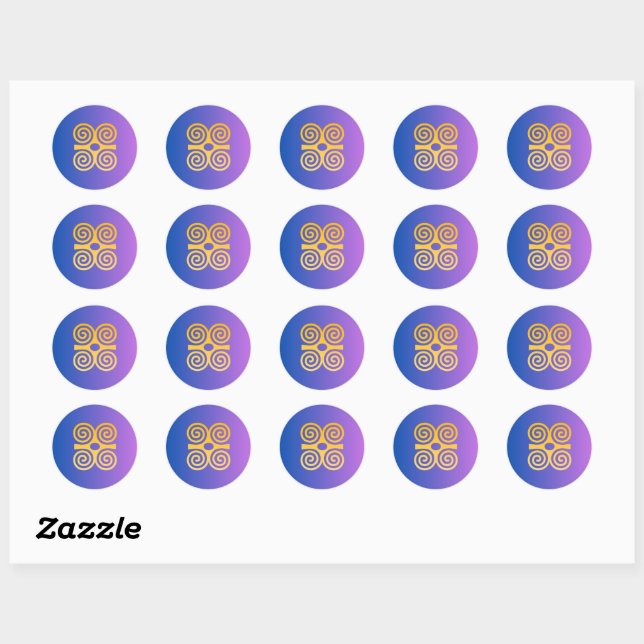 Sticker Rond Symbole Adinkra (résistance) (Feuille)