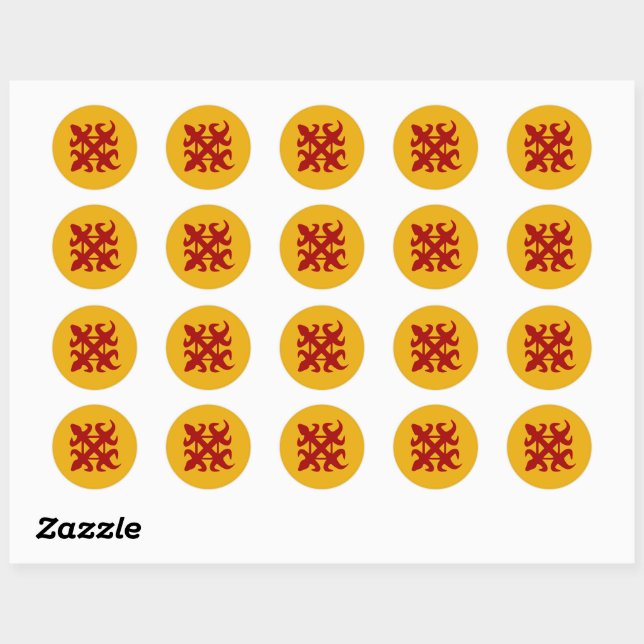 Sticker Rond Symbole Adinkra (Unité) (Feuille)