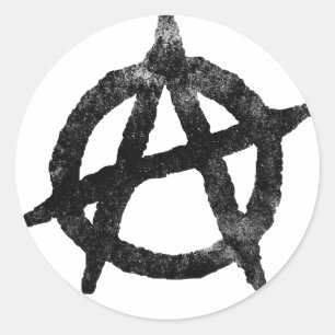 Sticker Rond symbole anarchique 'cercle a'