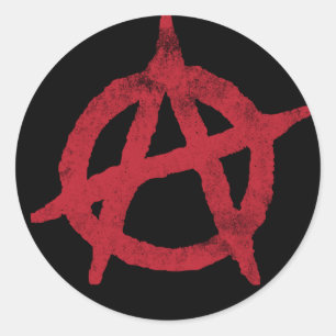 Sticker Rond symbole anarchique 'cercle a'