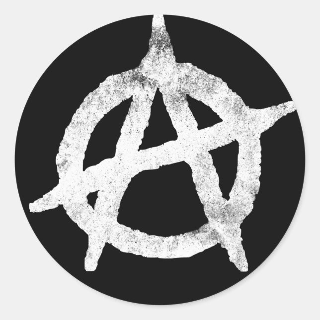 Sticker Rond symbole anarchique 'cercle a' (Devant)