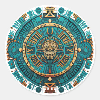 Sticker Rond Symbole antique aztèque, inca et maya