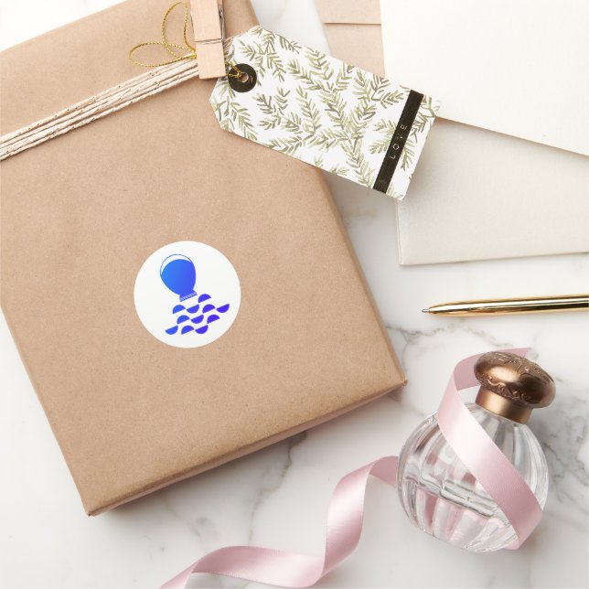 Sticker Rond Symbole Astrologie Aquarius (Cadeaux)