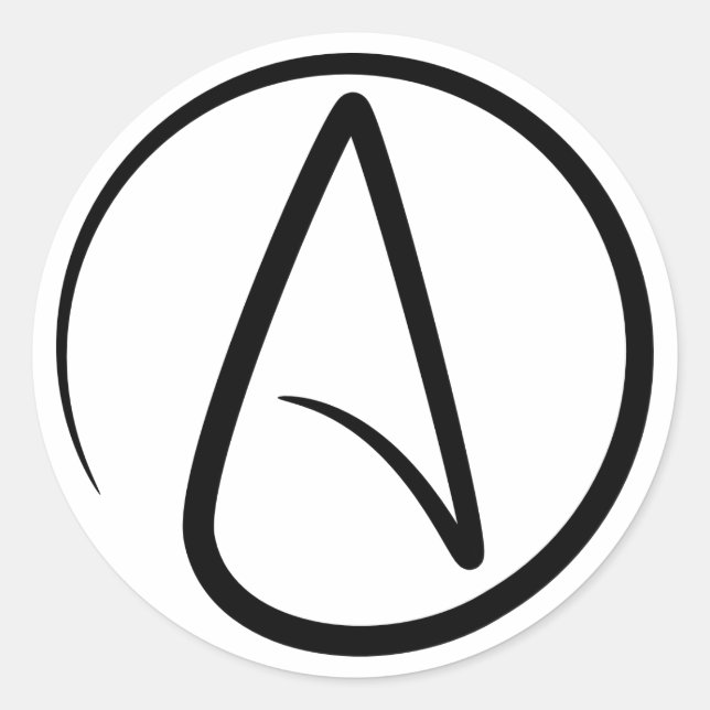 Sticker Rond Symbole athéisme - Symbole athée (Devant)