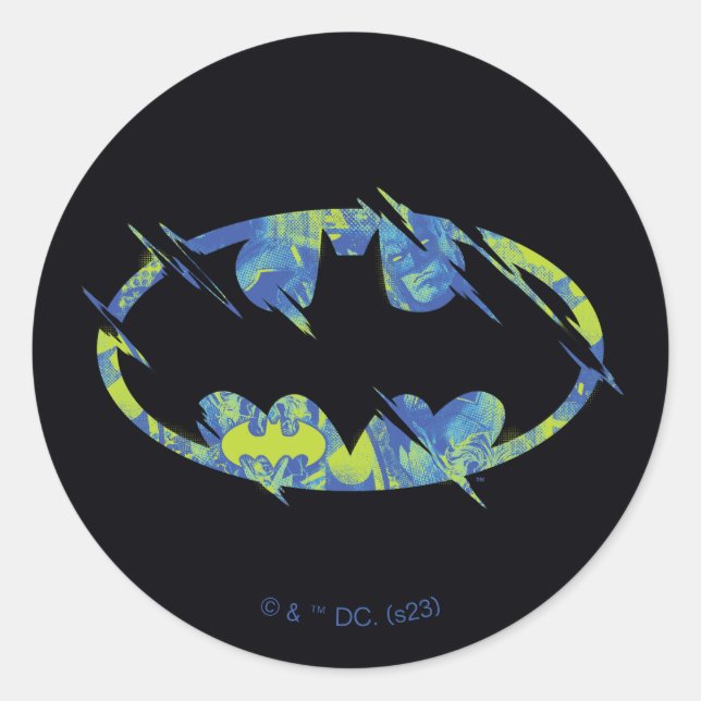 Sticker Rond Symbole Batman Électrique (Devant)