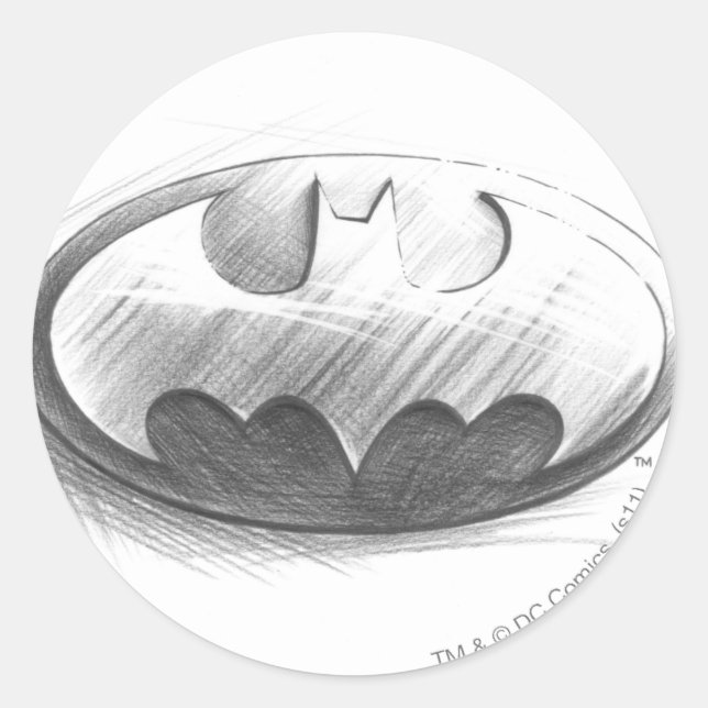 Sticker Rond Symbole Batman | Logo de dessin insignia (Devant)