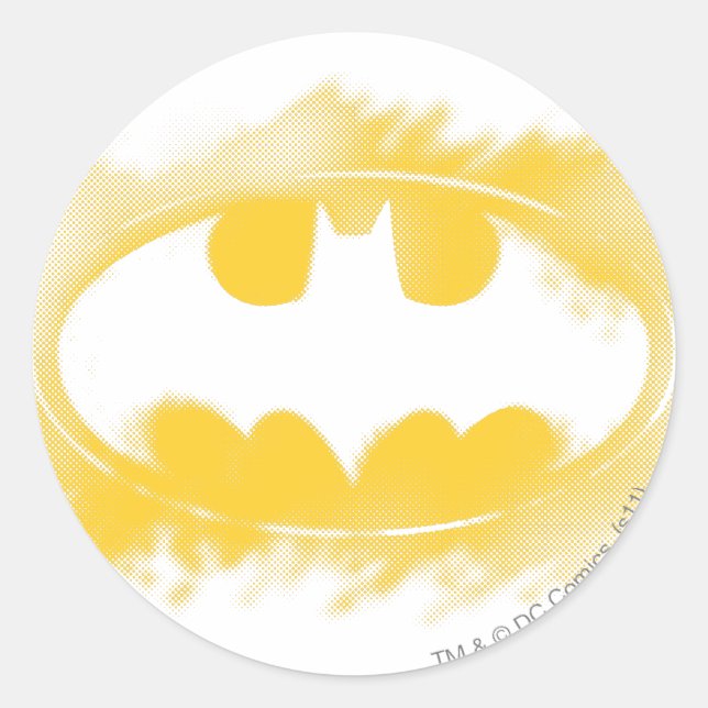 Sticker Rond Symbole Batman | Logo noir et jaune (Devant)