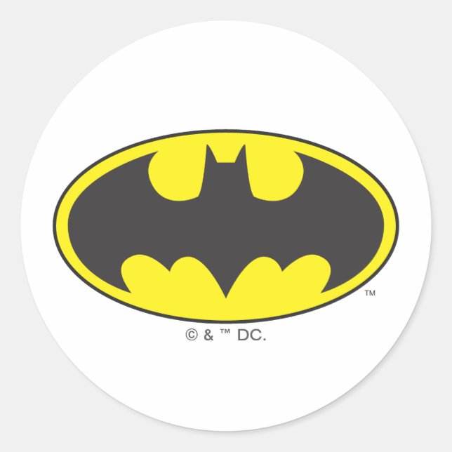Sticker Rond Symbole Batman | Logo Oval de chauve-souris (Devant)