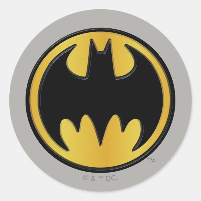 Sticker Rond Symbole Batman | Logo rond classique (Devant)