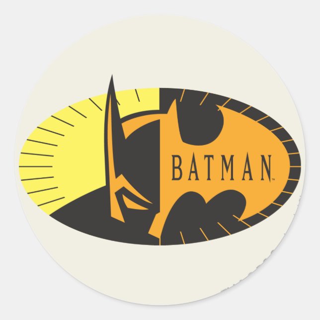 Sticker Rond Symbole Batman | Logo Silhouette (Devant)