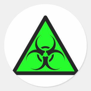 Sticker Rond Symbole Bio Hazard ou Biodanger Signal Avertisseme