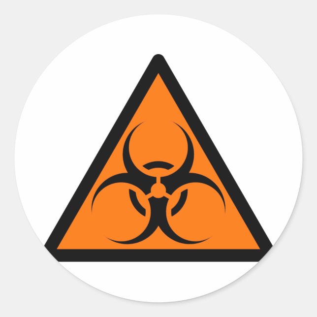 Sticker Rond Symbole Bio Risque ou Biodanger Signal Avertisseme (Devant)