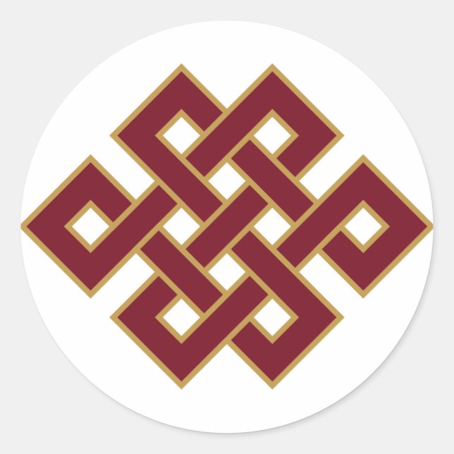 Sticker Rond Symbole bouddhiste sans fin (Devant)