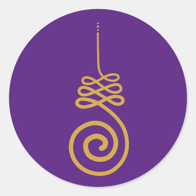 Sticker Rond Symbole bouddhiste unalome (Devant)