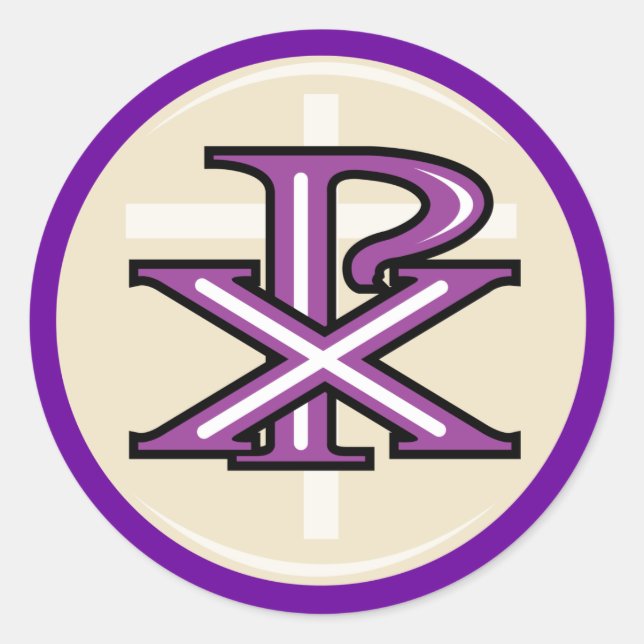 Sticker Rond Symbole chrétien (Devant)