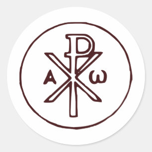 Sticker Rond Symbole Christogram Chi-Rho